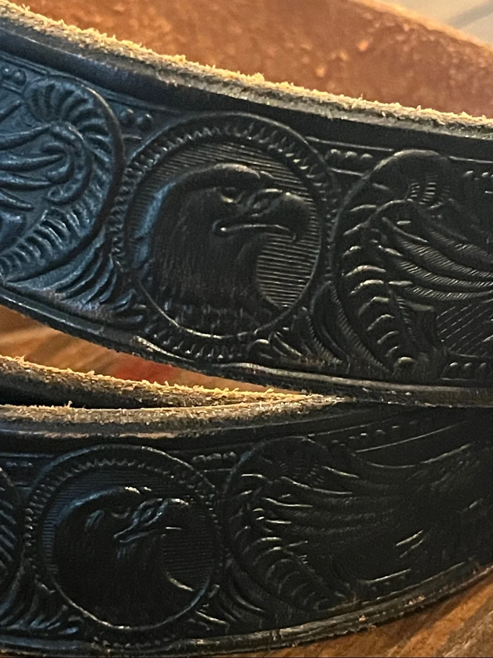 Vintage Leather Western Eagle Belt